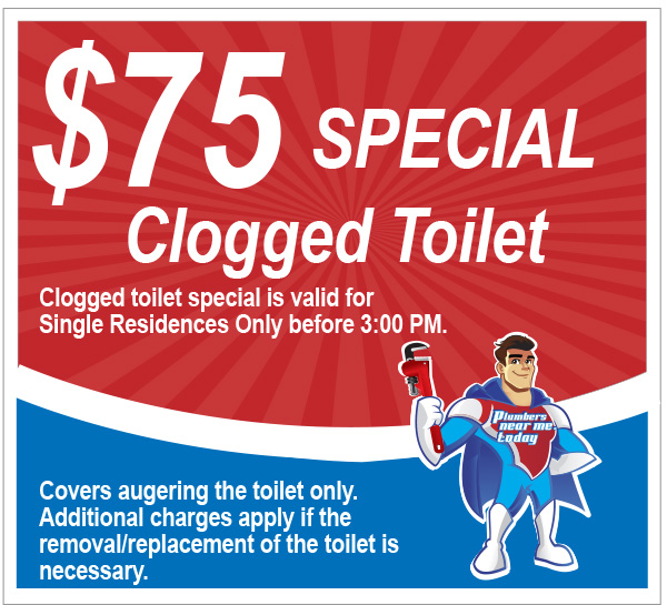75 Dollar Clogged Toilet Special Discount Plumbers