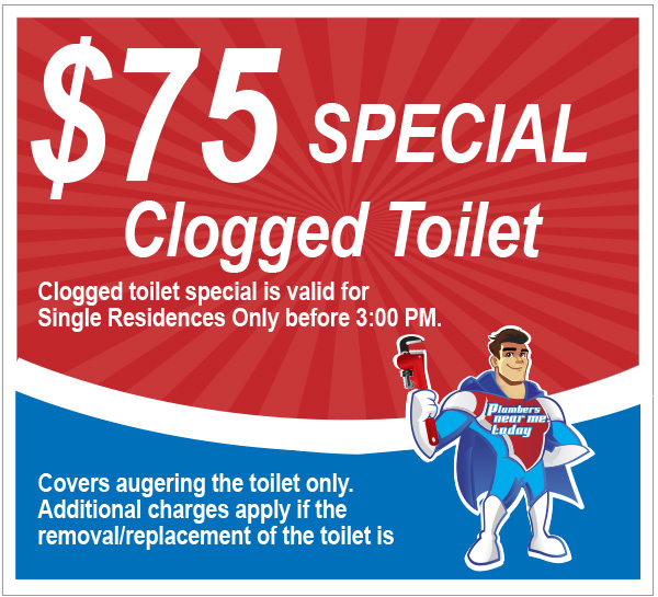 $75 Special Clogged Toilet Coupon