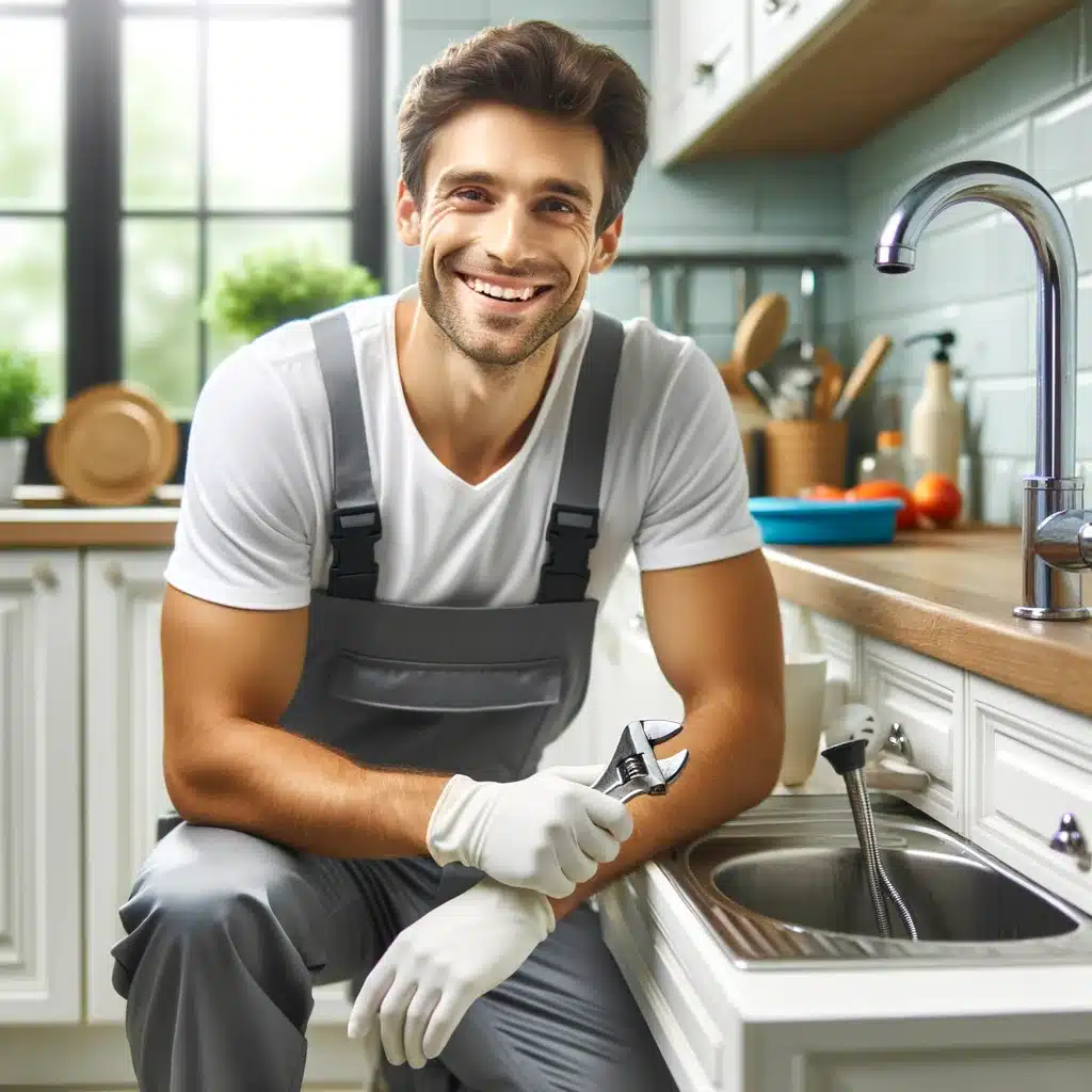 smiling plumber